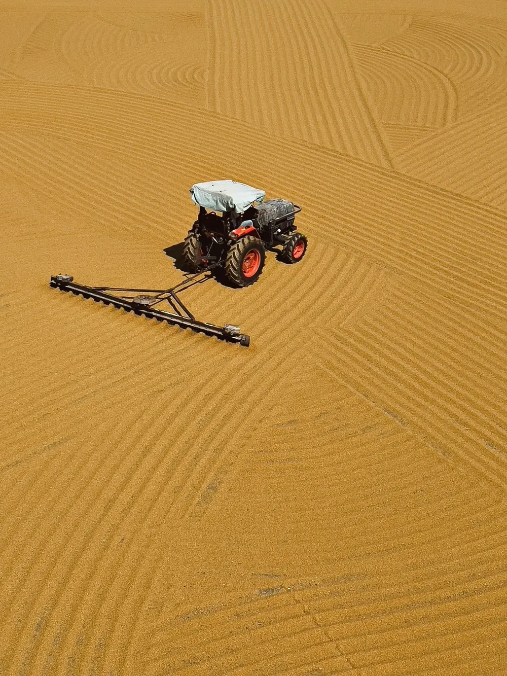 Máquina agrícola trabalhando em uma área de cultivo